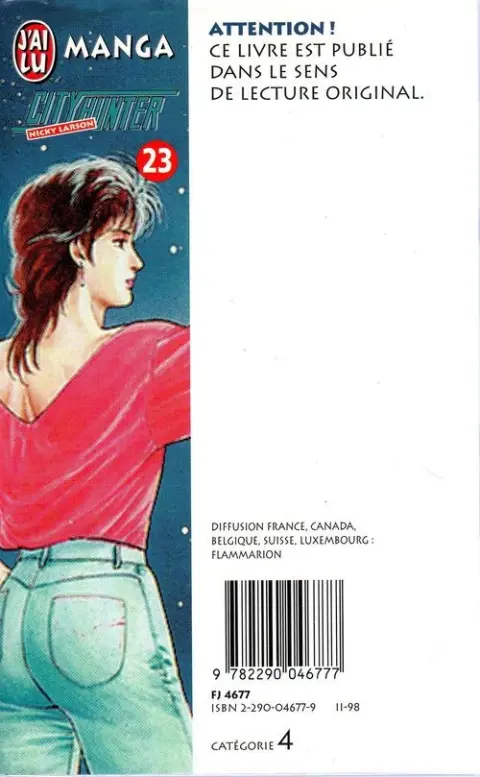 Verso de l'album City Hunter - Nicky Larson 23 La Résurrection du lendemain