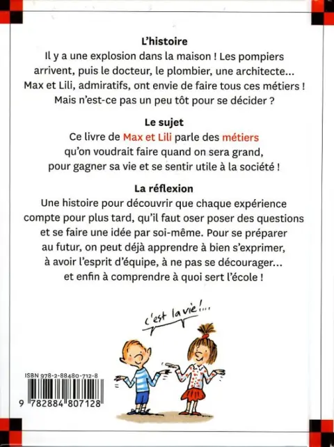 Verso de l'album Ainsi va la vie Tome 112 Max et Lili cherchent leur métier