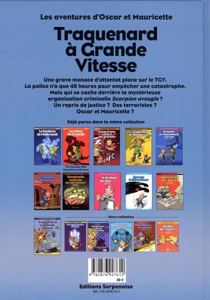 Verso de l'album Les aventures d'Oscar et Mauricette Tome 11 Traquenard à Grande Vitesse