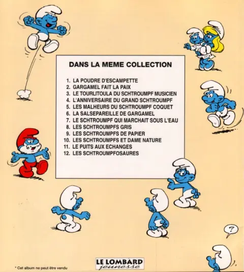 Verso de l'album 2 histoires de Schtroumpfs Le Schtroumpf sous-marin