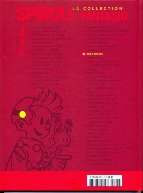 Verso de l'album Spirou et Fantasio La collection Tome 25 Tora Torapa