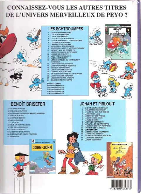 Verso de l'album Les Schtroumpfs Tome 18 Docteur schtroumpf