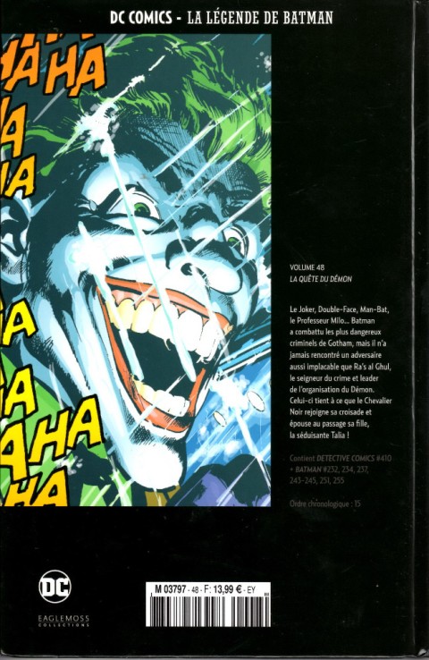Verso de l'album DC Comics - La Légende de Batman Volume 48 La Quête du Démon