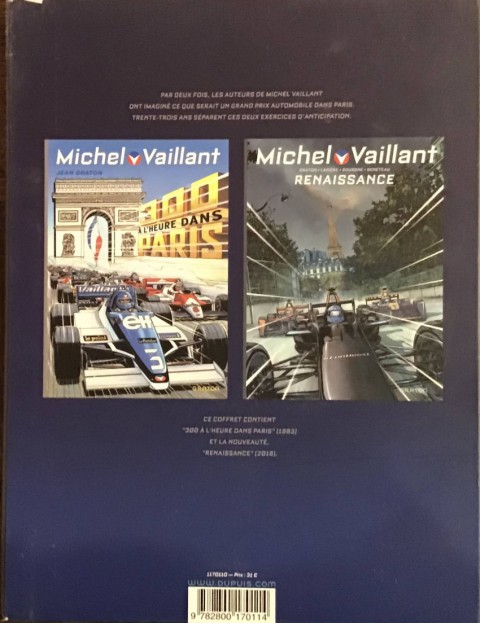 Verso de l'album Michel Vaillant Paris d'un grand prix à l'autre