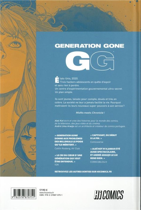 Verso de l'album Génération Gone - GG 1