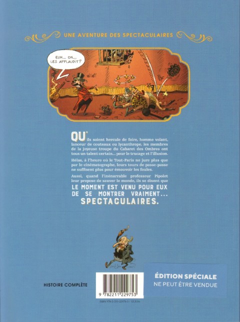 Verso de l'album Une aventure des Spectaculaires Tome 1 Le Cabaret des Ombres
