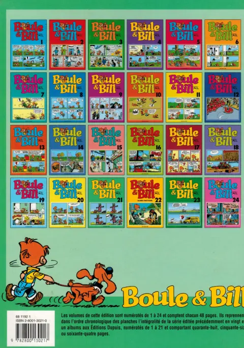 Verso de l'album Boule & Bill Tome 21
