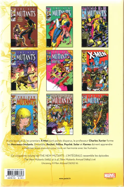 Verso de l'album The New Mutants - L'intégrale Tome 5 1986-1987