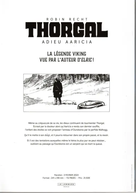 Verso de l'album Thorgal Saga Tome 1 Adieu Aaricia