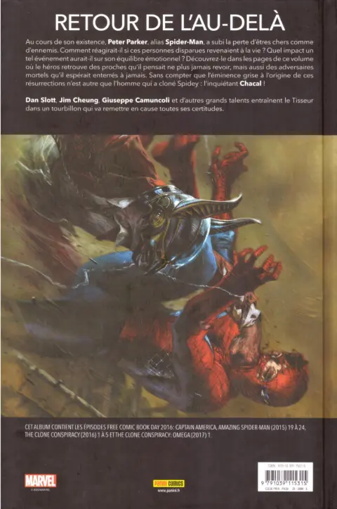 Verso de l'album Spider-Man : La conspiration des clones