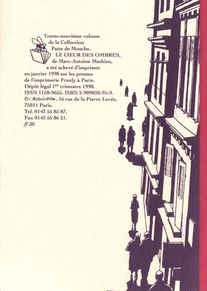 Verso de l'album Le Cœur des ombres