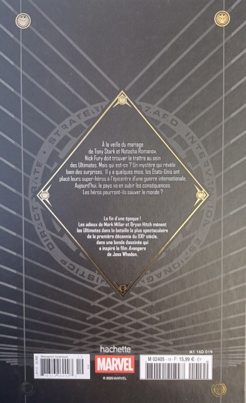 Verso de l'album Marvel Ultimate 19 The Ultimates - Le grand braquage de l'Amérique