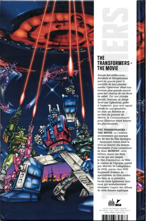Verso de l'album The transformers - The Movie