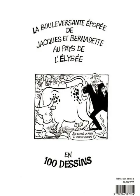 Verso de l'album Les aventures épatantes de Jacques Chirac