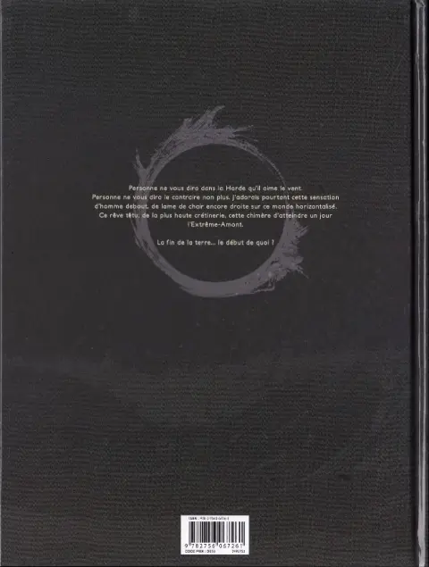 Verso de l'album La Horde du Contrevent 1 Le Cosmos est mon campement