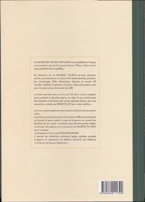 Verso de l'album Le Navire qui tue ses capitaines