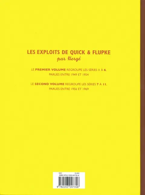Verso de l'album Les Exploits de Quick et Flupke 2ème volume