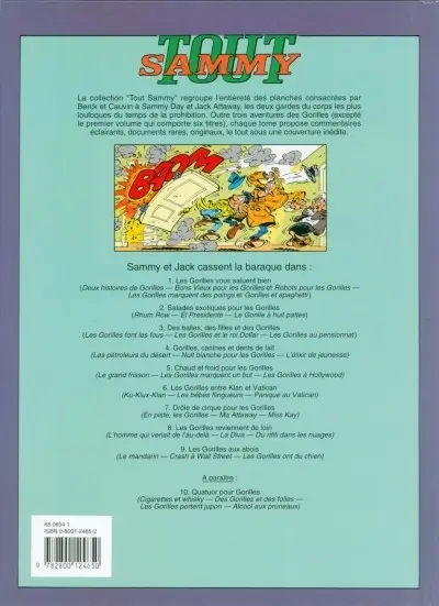 Verso de l'album Sammy Tout Sammy Tome 9 Les Gorilles aux abois