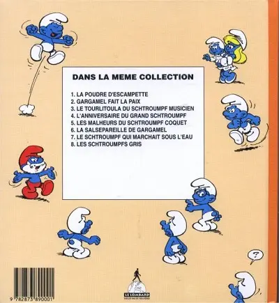 Verso de l'album 3 histoires de Schtroumpfs Tome 5 Les malheurs du schtroumpf coquet