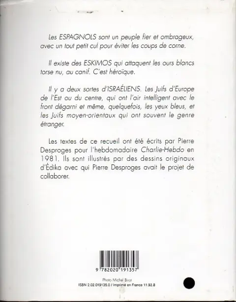 Verso de l'album Les étrangers sont nuls