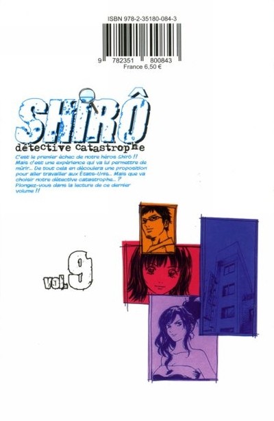 Verso de l'album Shirô, détective catastrophe 9
