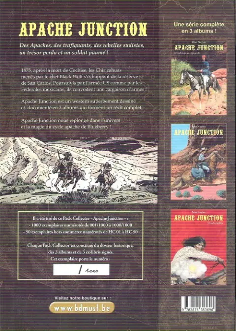 Verso de l'album Apache Junction Dossier historique