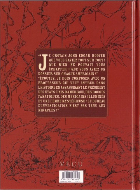 Verso de l'album Le Sixième soleil Tome 3 John Edgar Hoover