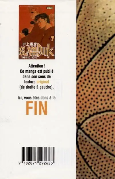 Verso de l'album Slam Dunk #7