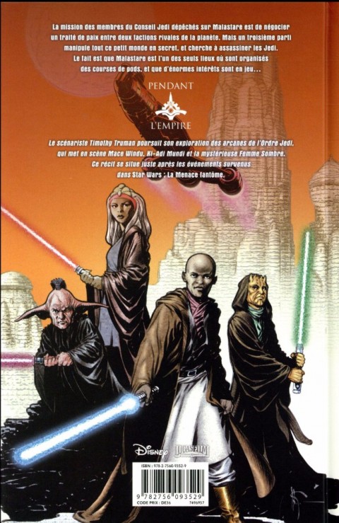 Verso de l'album Star Wars - L'Ordre Jedi Tome 4 Émissaires à Malastare