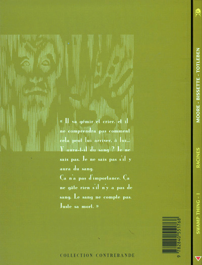 Verso de l'album Swamp Thing Delcourt - Contrebande Tome 1 Racines