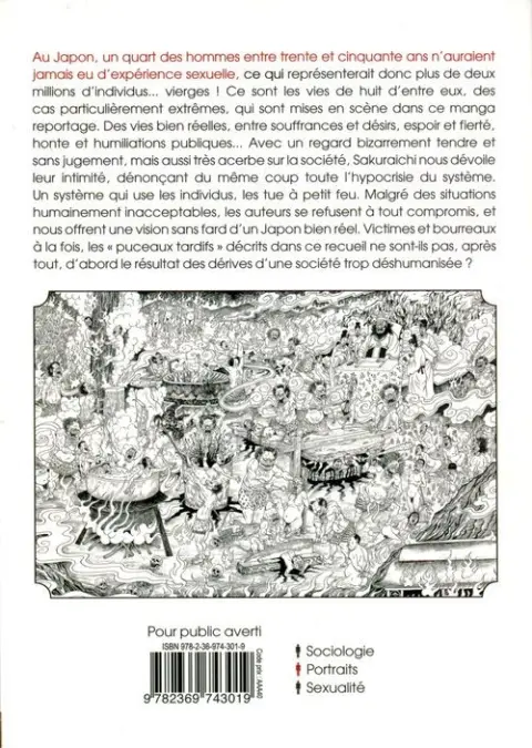 Verso de l'album La Virginité passé 30 ans Souffrances et Désirs au Quotidien