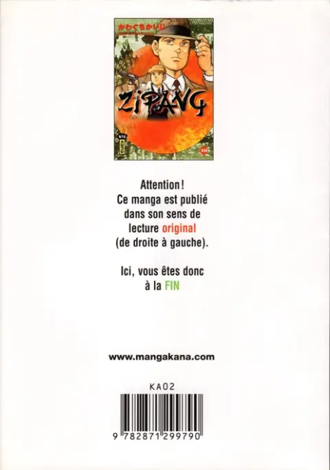 Verso de l'album Zipang 10