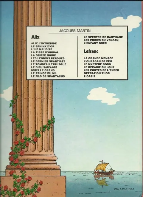 Verso de l'album Alix Tome 1 Alix l'intrépide