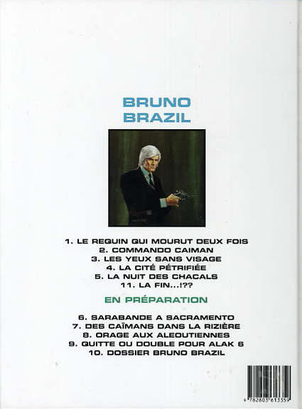 Verso de l'album Bruno Brazil Tome 5 La nuit des chacals