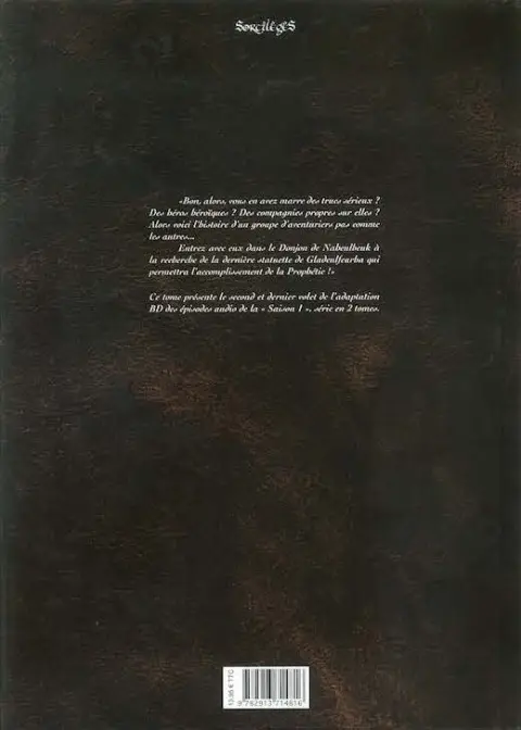 Verso de l'album Le Donjon de Naheulbeuk Tome 2 Première Saison, Partie 2