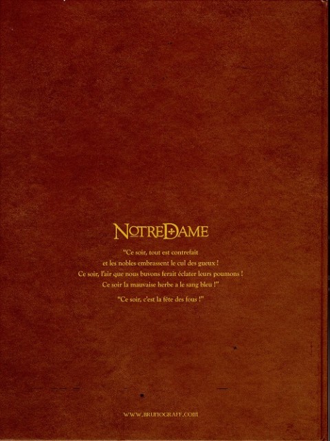 Verso de l'album Notre Dame Tome 1 Le jour des fous
