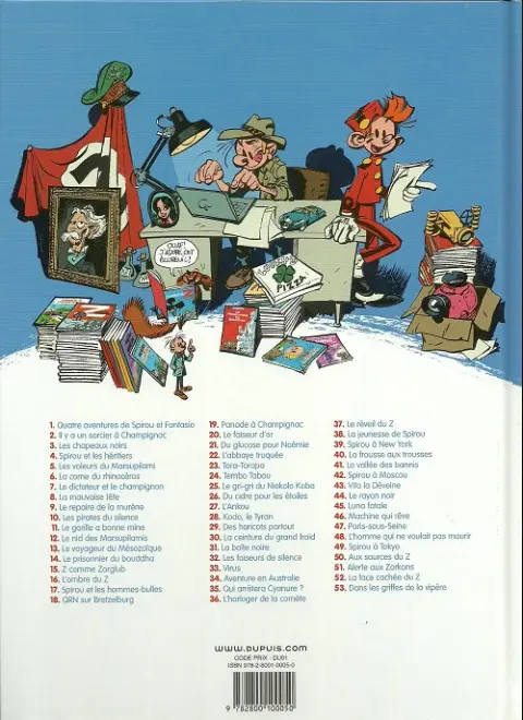 Verso de l'album Spirou et Fantasio Tome 3 Les chapeaux noirs