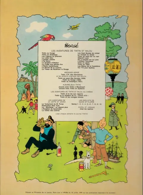 Verso de l'album Tintin Tome 8 Le sceptre d'ottokar