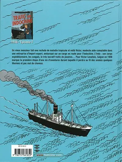 Verso de l'album Victor Levallois Tome 1 Trafic en Indochine