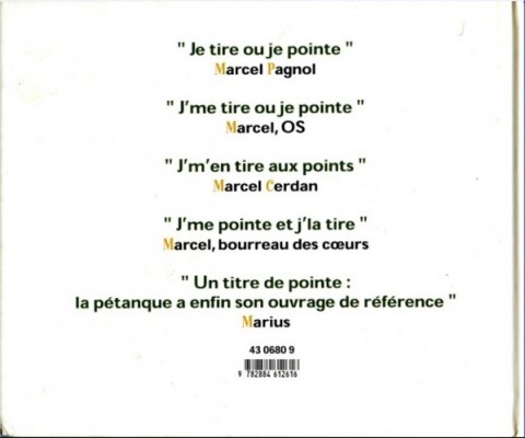 Verso de l'album de A à Z La Pétanque illustrée de A à Z