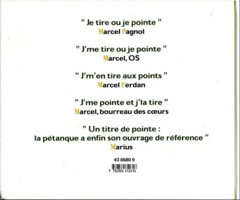 Verso de l'album de A à Z La Pétanque illustrée de A à Z