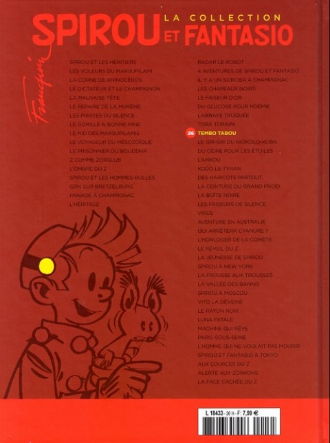 Verso de l'album Spirou et Fantasio La collection Tome 26 Tembo tabou