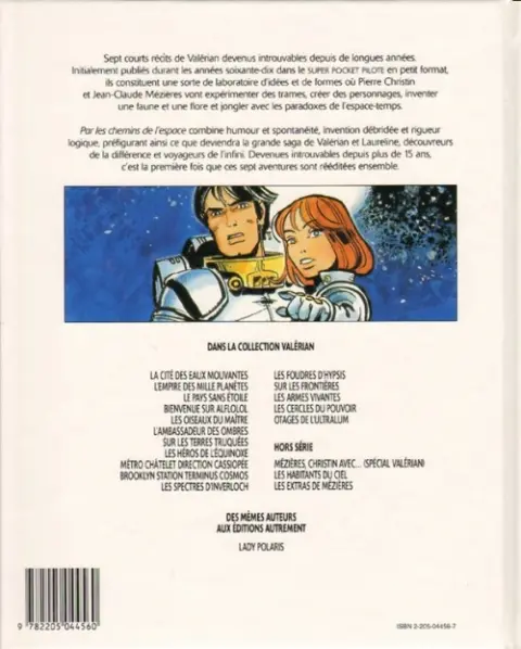 Verso de l'album Valérian Par les chemins de l'espace
