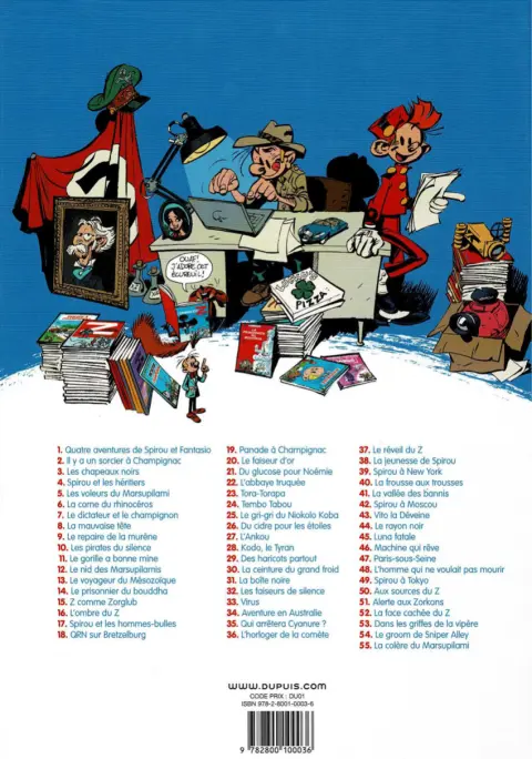 Verso de l'album Spirou et Fantasio Tome 1 4 aventures de Spirou...et Fantasio