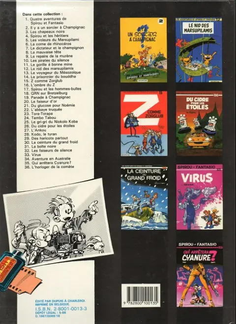 Verso de l'album Spirou et Fantasio Tome 11 Le gorille a bonne mine