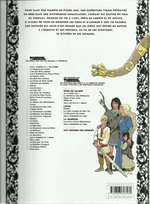 Verso de l'album Thorgal Tome 1 La Magicienne trahie