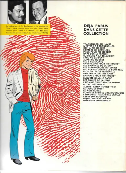 Verso de l'album Ric Hochet Tome 28 Hallali pour Ric Hochet