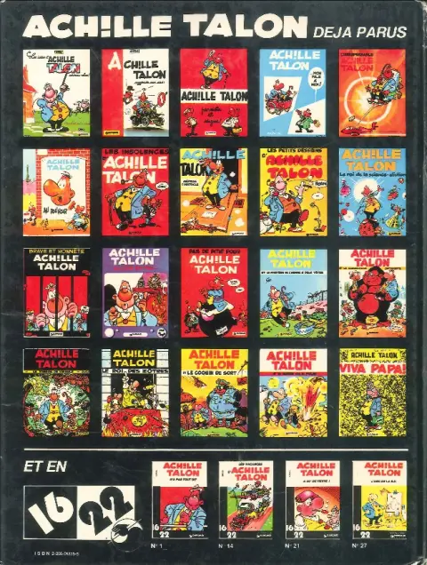 Verso de l'album Achille Talon Tome 21 Ma vie à moi