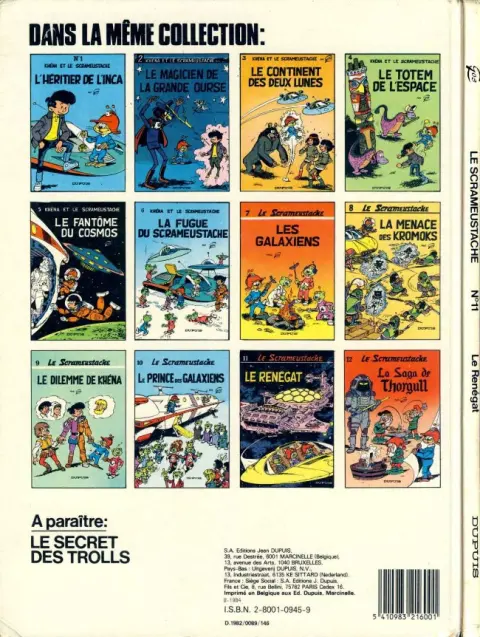 Verso de l'album Le Scrameustache Tome 11 Le renégat