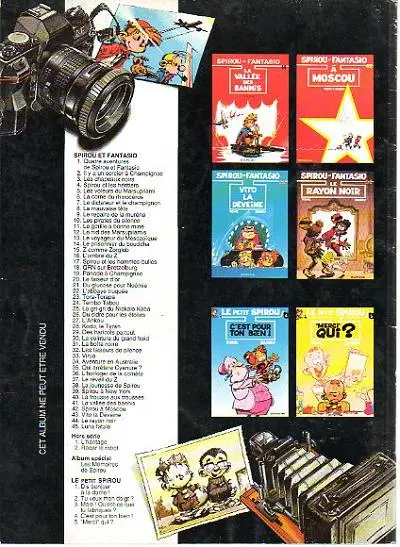 Verso de l'album Spirou et Fantasio Tome 40 La frousse aux trousses